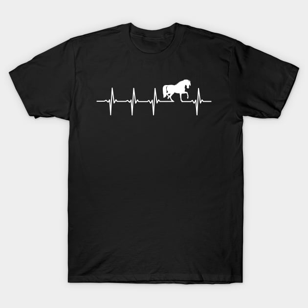 Horse Heartbeat Gift For Horse Lovers T-Shirt by OceanRadar